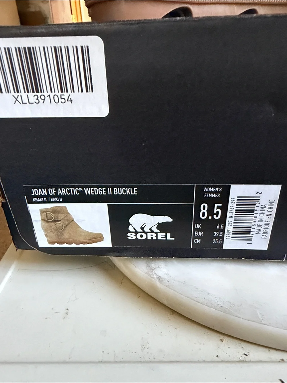 Sorel Beige Suede Joan of Arctic Wedge Ankle Boots with Double Buckle Straps